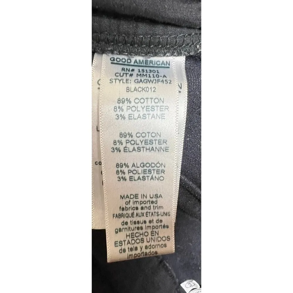 Good American Good Waist Raw Edge Jeans in Black Sz. 10/30 - Image 7