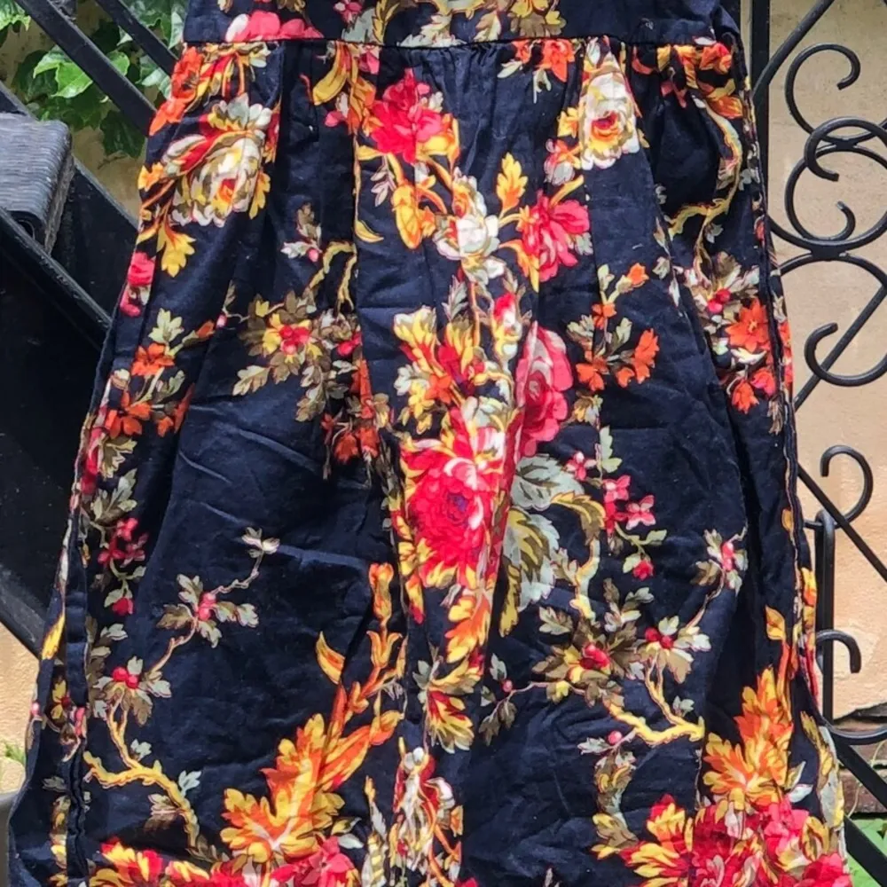 Dark Blue Pink Multicolor Floral Sundress Babydoll Mini Dress - Image 7