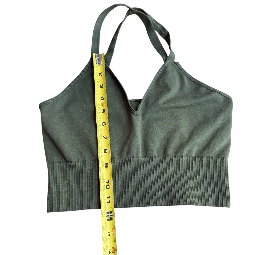 Free People‎ Movement Women’s M/L Good Karma Racerback Crop Moss Green Yoga New - Image 14