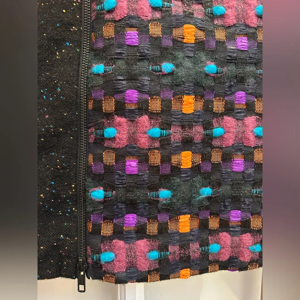 Milly Black Exposed Zippers Mini Skirt Southwestern Chic Contemporary Size 0 XS - Image 6