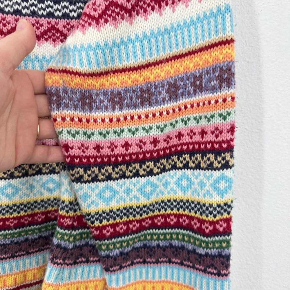 Vintage Fair Isle Crewneck‎ Knit Sweater Nordic Cozy Cabincore Fisherman Coastal Red - Image 6