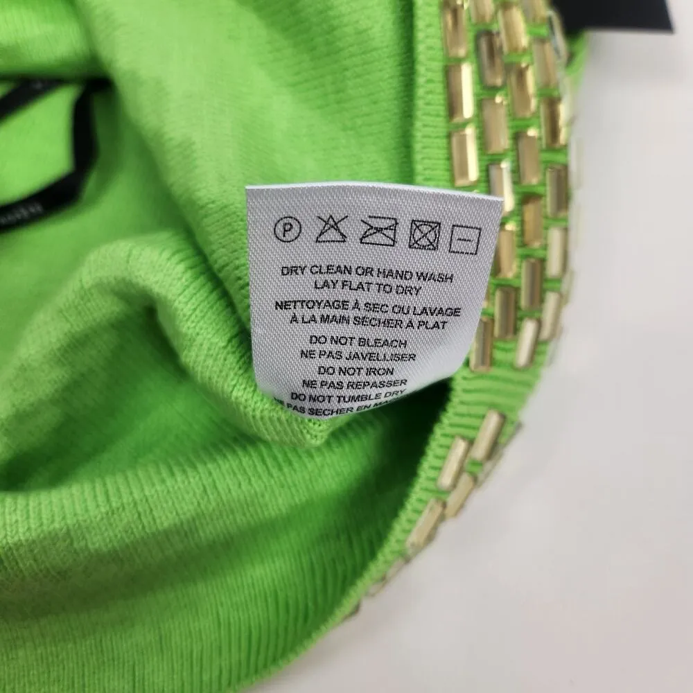 Retrofete Koko Mini Skirt in Lime Punch Size XS NWOT Mini Beaded Green - Image 8