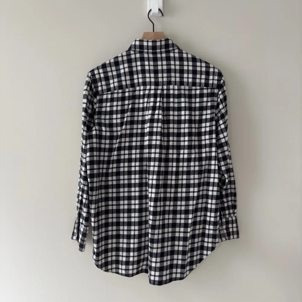 Madewell 100% Cotton Plaid Flannel Shirt Button Down Collar Long Sleeve Fall M - Image 2