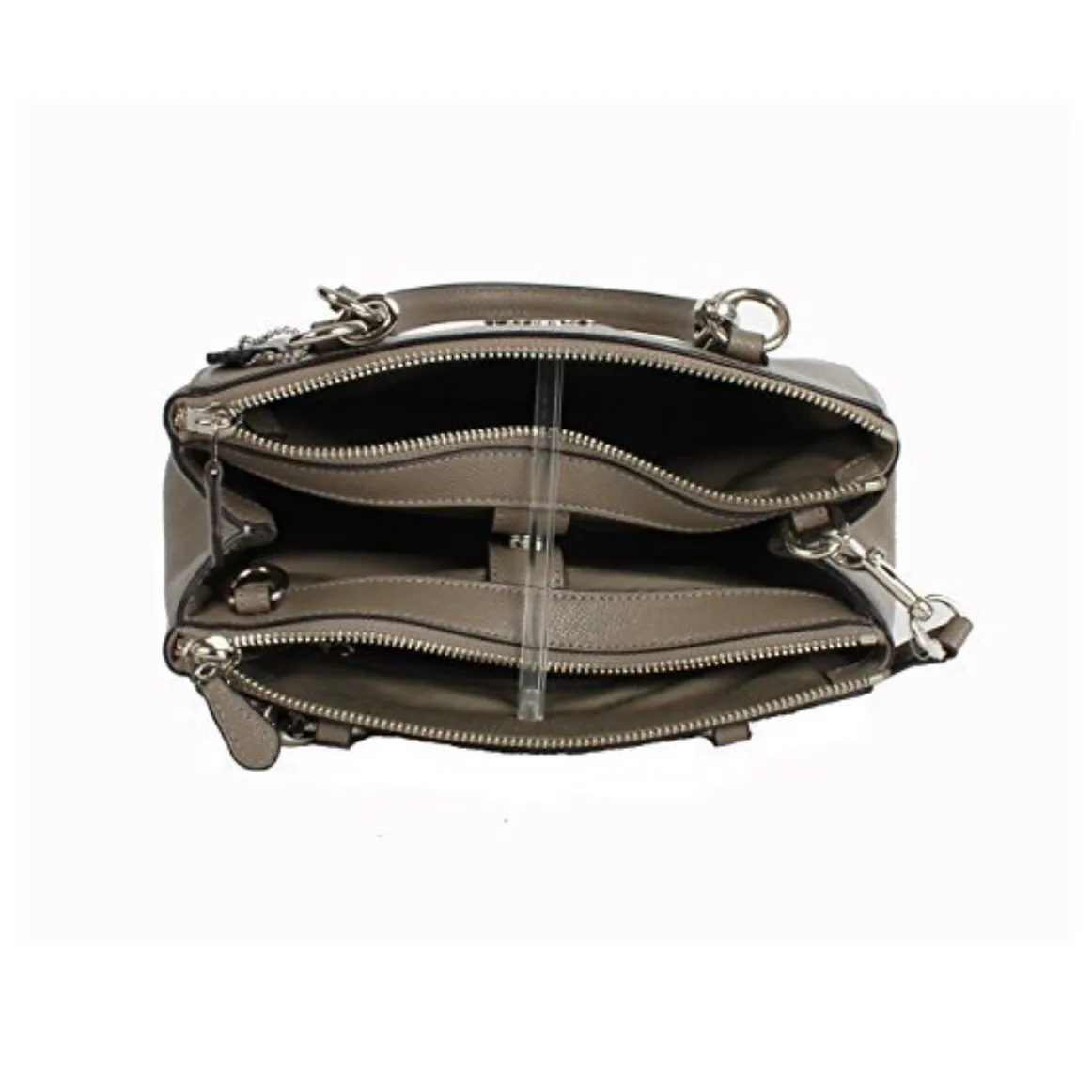 Coach NWT  Christie Crossgrain Leather Carryall Handbag Satchel Fog Gray F57525 - Image 5