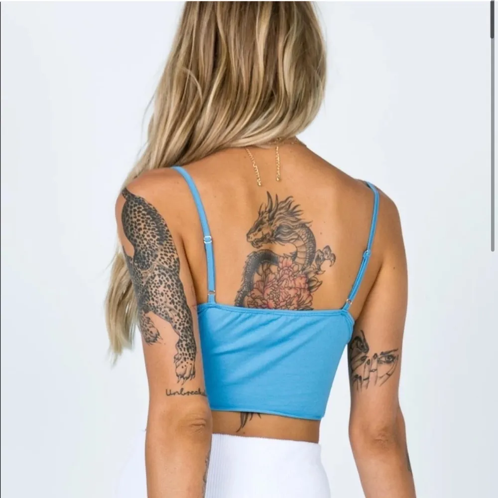 Princess Polly Simple Things Crop Top Blue size 2 - Image 2