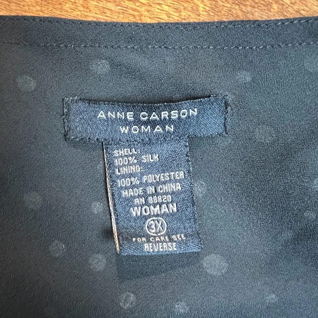 90s‎ Y2K Silk Top Womens 3X Black Polka Dot Fairy Grunge Whimsigoth Festival - Image 10