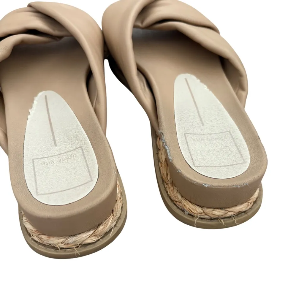 Dolce Vita Giza Knotted Faux Leather Platform Espadrille Slip On Sandals Tan Size 7.5 - Image 5