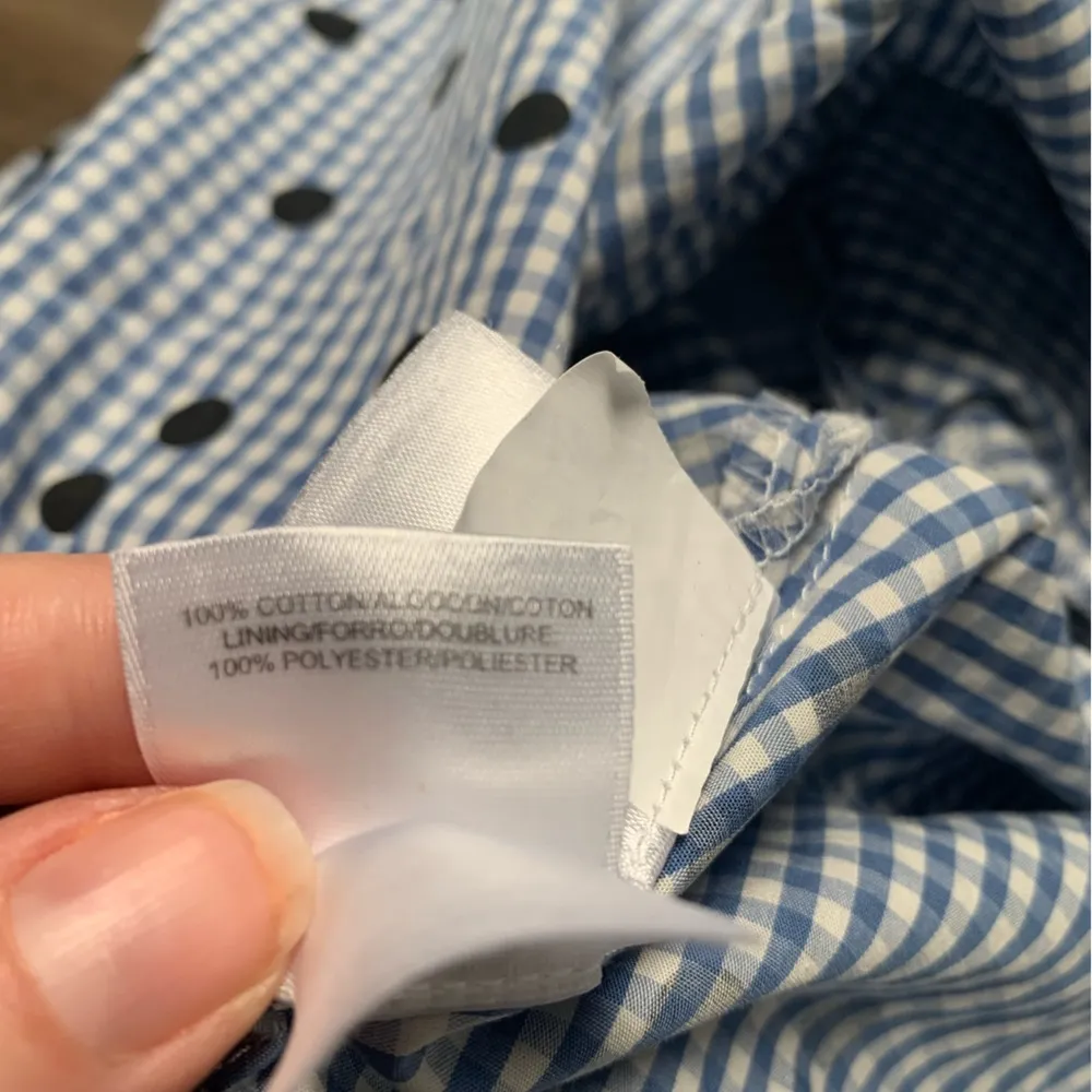 Anne Klein Blue & White Gingham Midi Dress S - Image 9