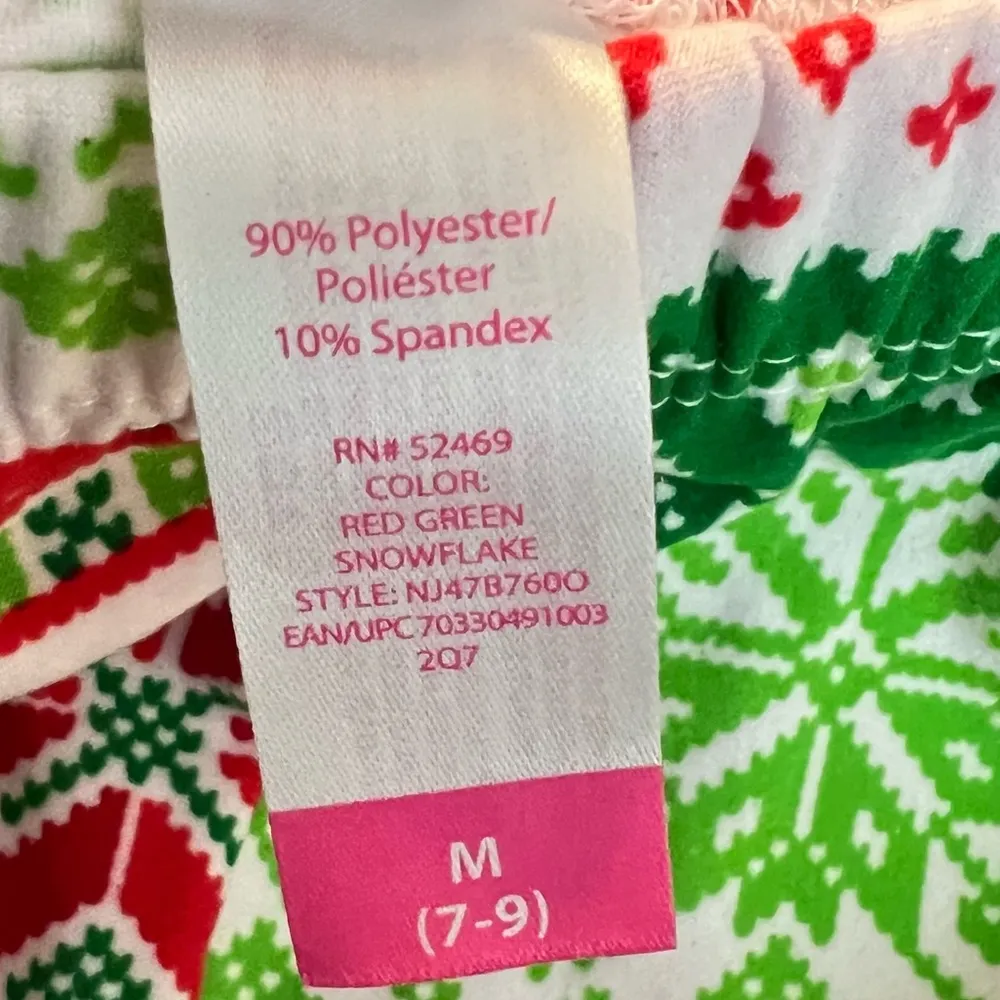 Holiday Christmas Snowflake Soft Leggings women’s size medium Red Green Party - Image 5