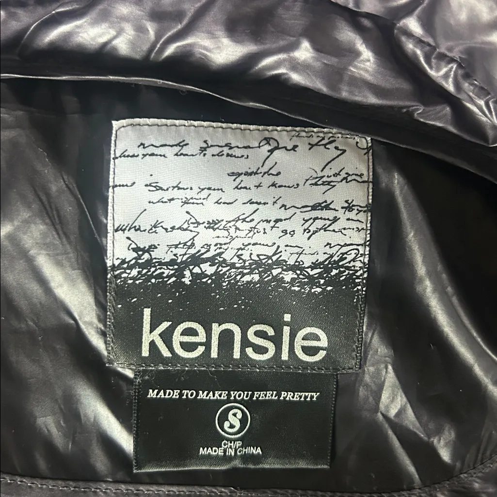 Kensie Quilted Ombré Purple Gray Shiny Puffer Jacket Coat Size Small - Image 13