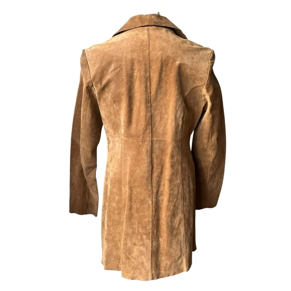 Vintage Wet Seal Leather Suede Penny Lane Style Duster Jacket Tie Closure - Image 2
