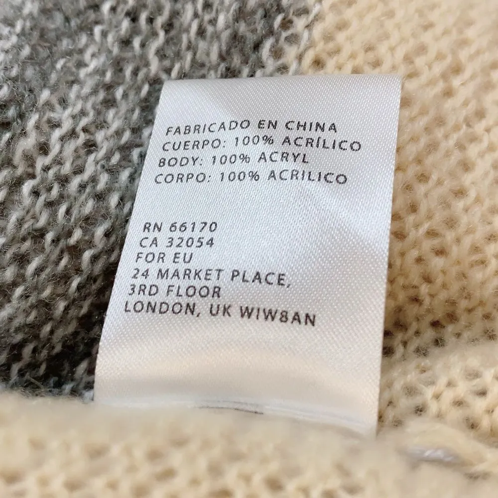 TRULY MADLY DEEPLY Block Stripe Knit Open Cardigan Y2K Sweater Bishop Sleeve - Image 7