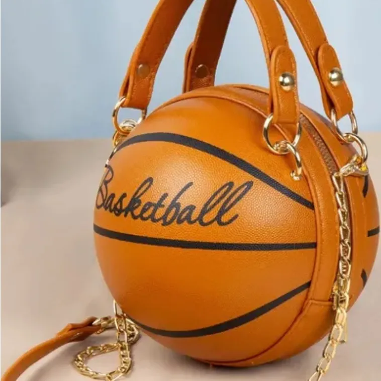 Basketball Shaped Crossbody Bag NWOT Brown - Image 7