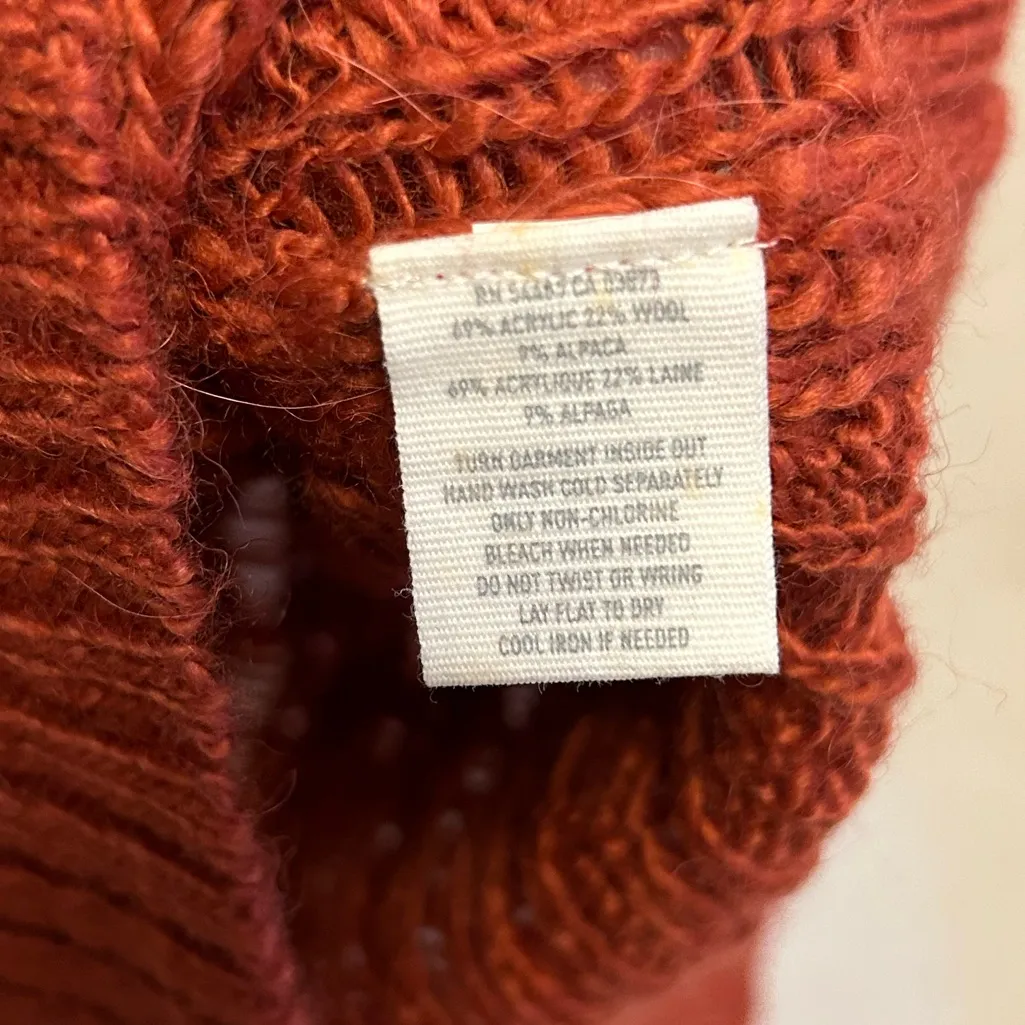 Aerie Burnt Orange‎ Wool/Alpaca Blend Fuzzy Sweater Size XS - Image 2