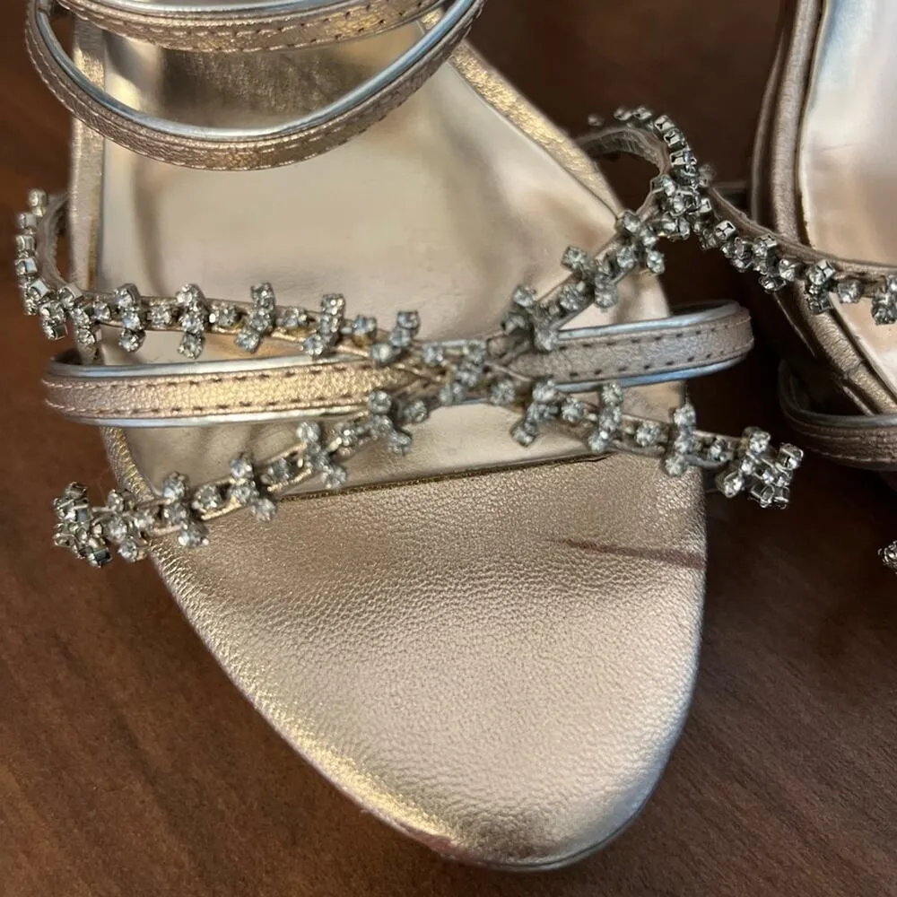 Women’s Badgley Mischka Silver Strappy Heel Size 9M - Image 3