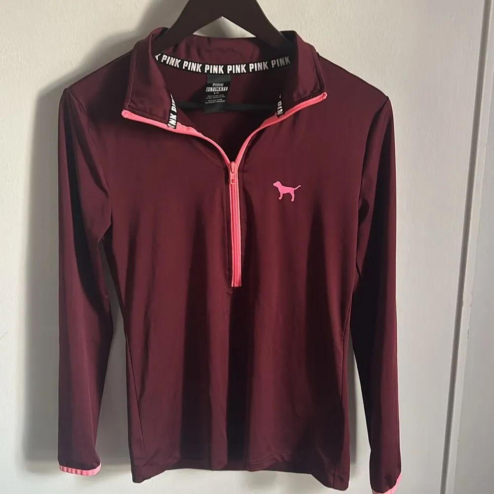 PINK Women’s Slim Fit Quarter Zip Pullover Athletic Workout Jacket - Image 12