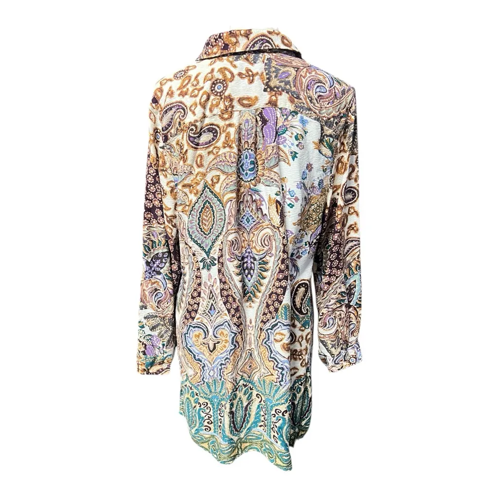 Chico's Multicolor paisley shirt dress. - Image 2