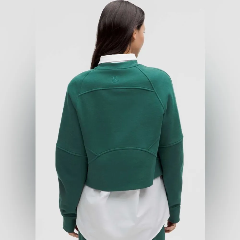 Lululemon NWT  Scuba Oversized Pullover Wordmark Storm Teal Sweatshirt Size M L - Image 2