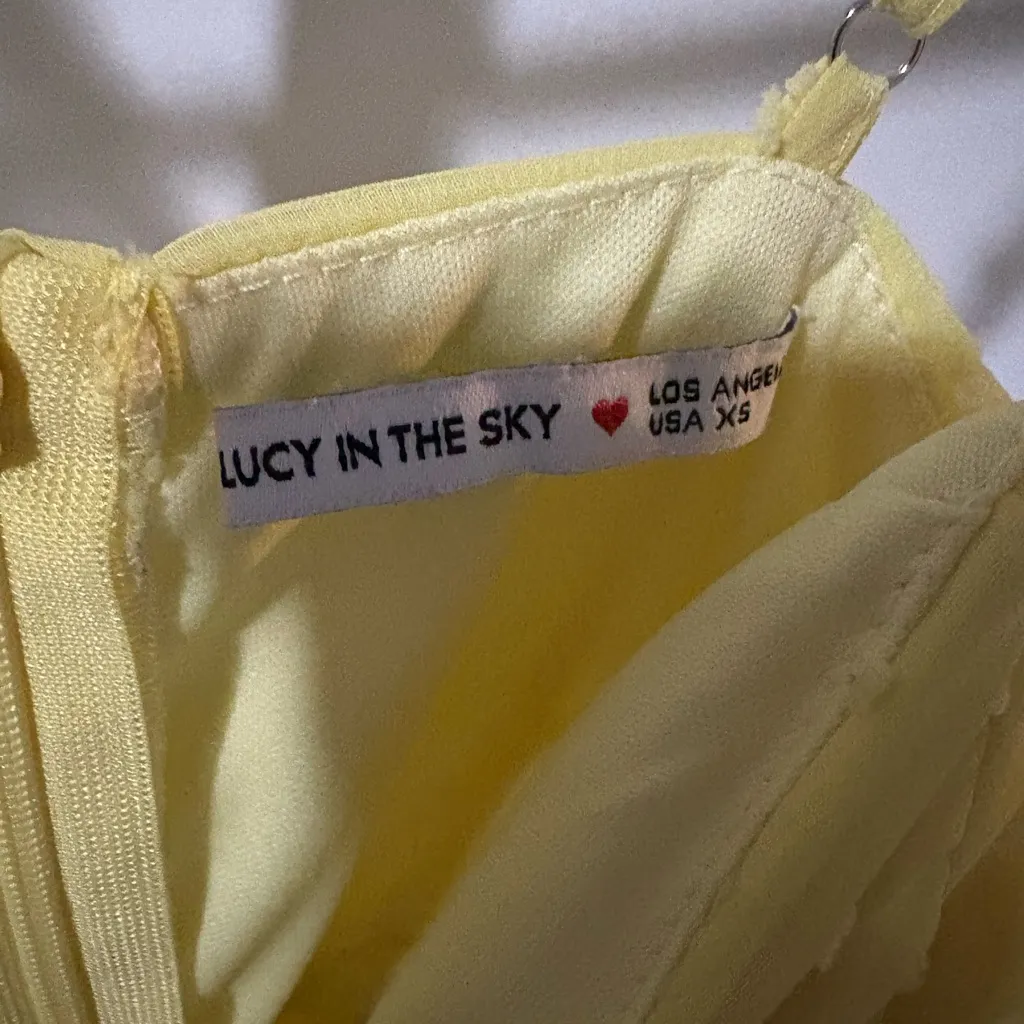Lucy in the Sky Sunny Yellow Ruffle Mini Dress - Image 4
