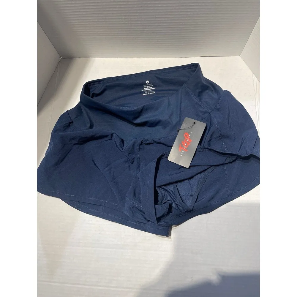 THE GYM PEOPLE High Waisted Running Shorts Navy Blue Size M New With Tag Size M - Image 11
