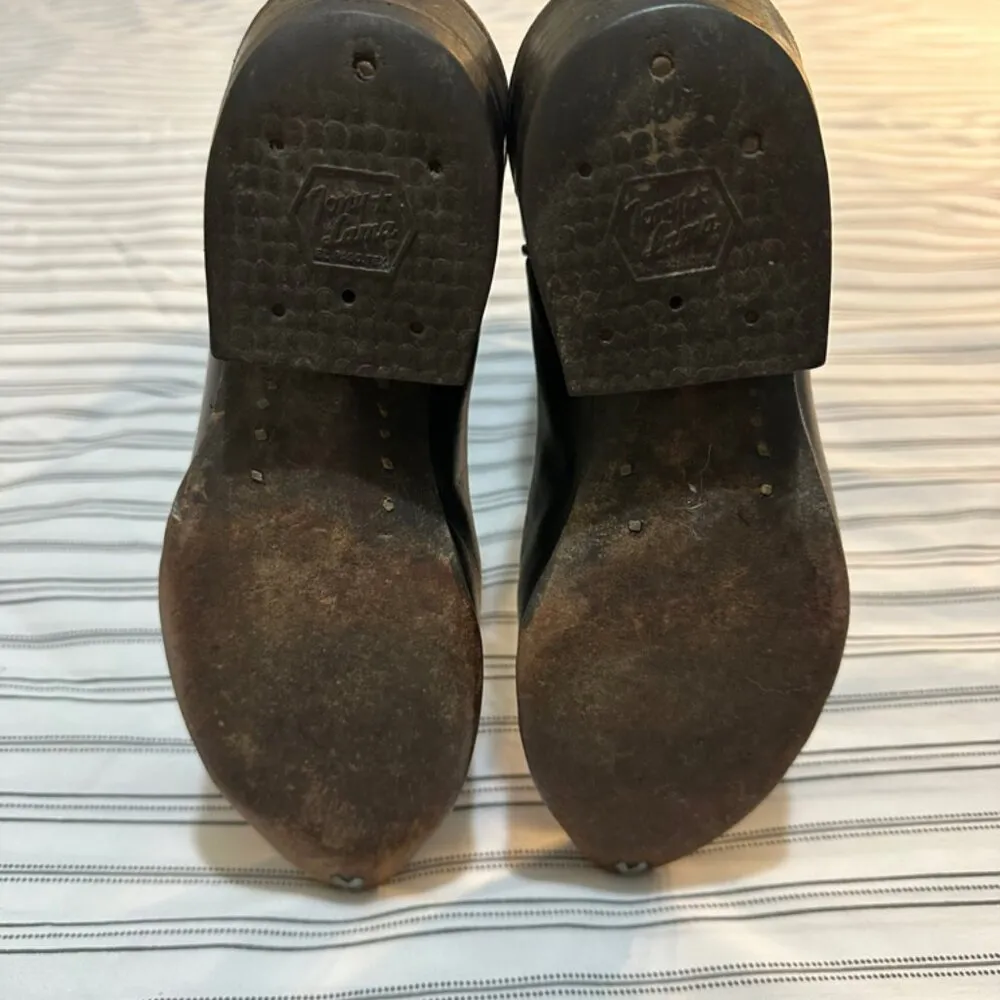 Vintage Tony Lama Black Cowgirl Boots Size 5.5 Narrow fit Leather Vintage - Image 6