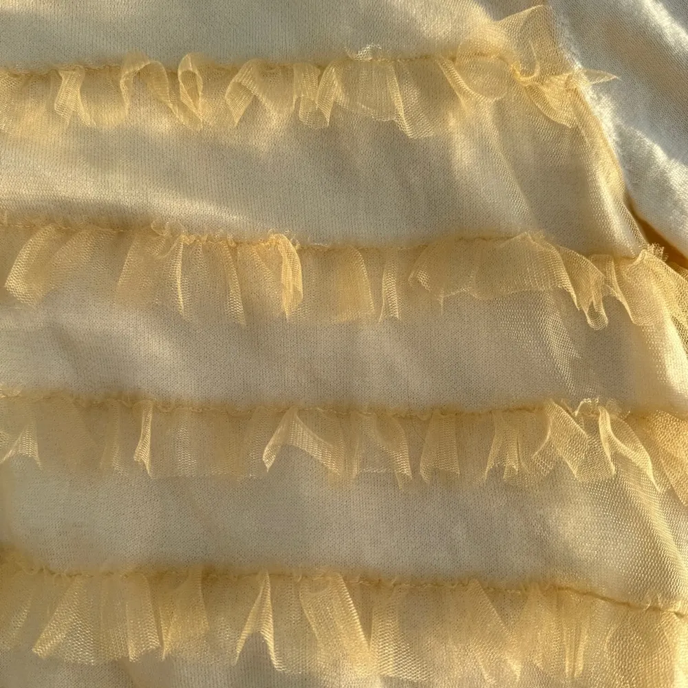 Waverly Ruffled Tulle-paneled Merino Wool T-shirt In Cream - Image 5