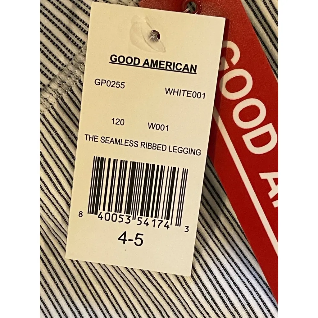 Good American White And Gray‎ Striped High Rise Seamless Ribbed Legging XL-XXL - Image 10