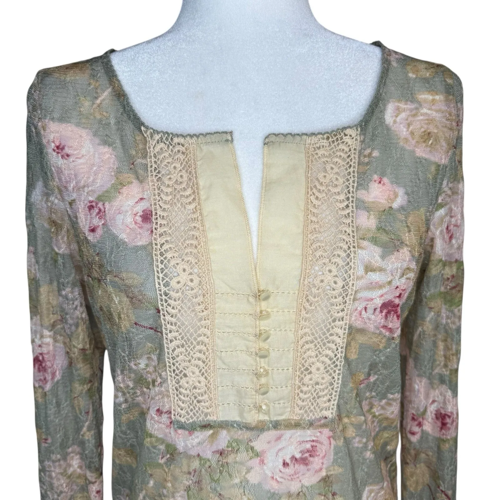 Ralph Lauren Denim & Supply Size XL Sheer Top‎ Floral Lace Feminine Fairy Whimsy - Image 2