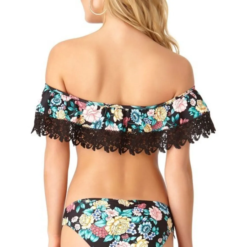 Time and Tru Elevated Victorian Floral Off the Shoulder Swimsuit Set NWT - Image 2