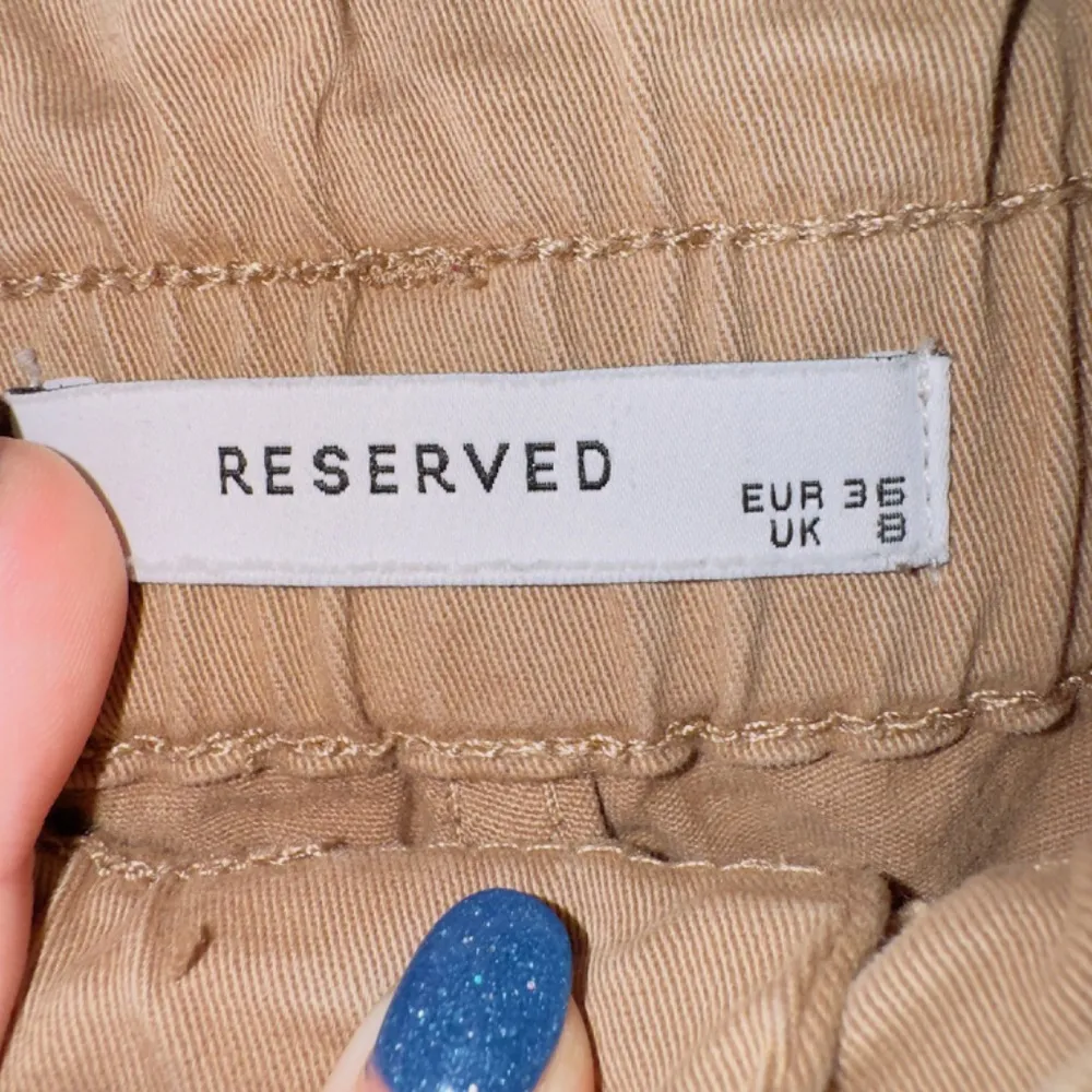 Reserved Tan High Waisted Paperbag Ankle Length Casual Pants EUR 36 - Image 2