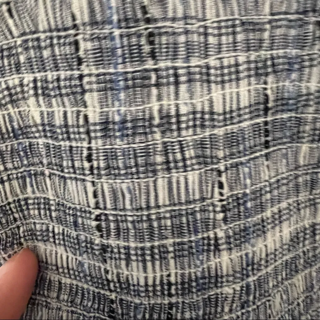 Ivy and Main Smocked Blue and White Bodycon Mini Dress Size XLarge - Image 8