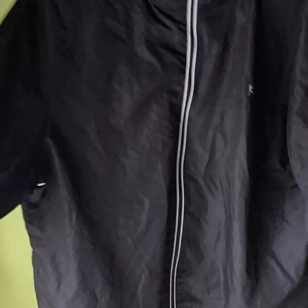 Danskin Now Womens Windbreaker Jacket Black White Zip Up 2XL Hooded Zip Size XXL - Image 5