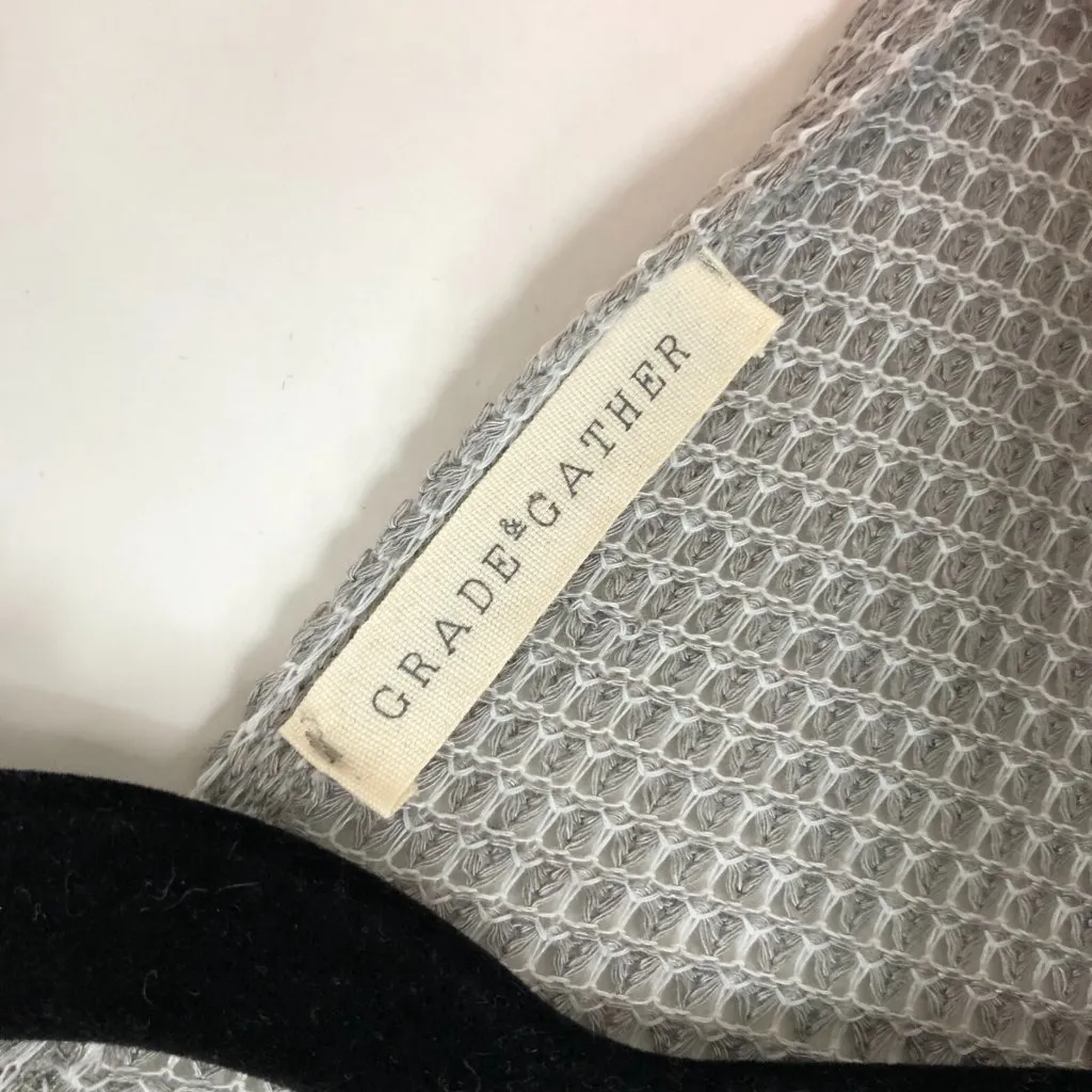 Grade & Gather Women Cardigan Sweater Open Front Thin Knit Short Sleeve Gray S/M - Image 4