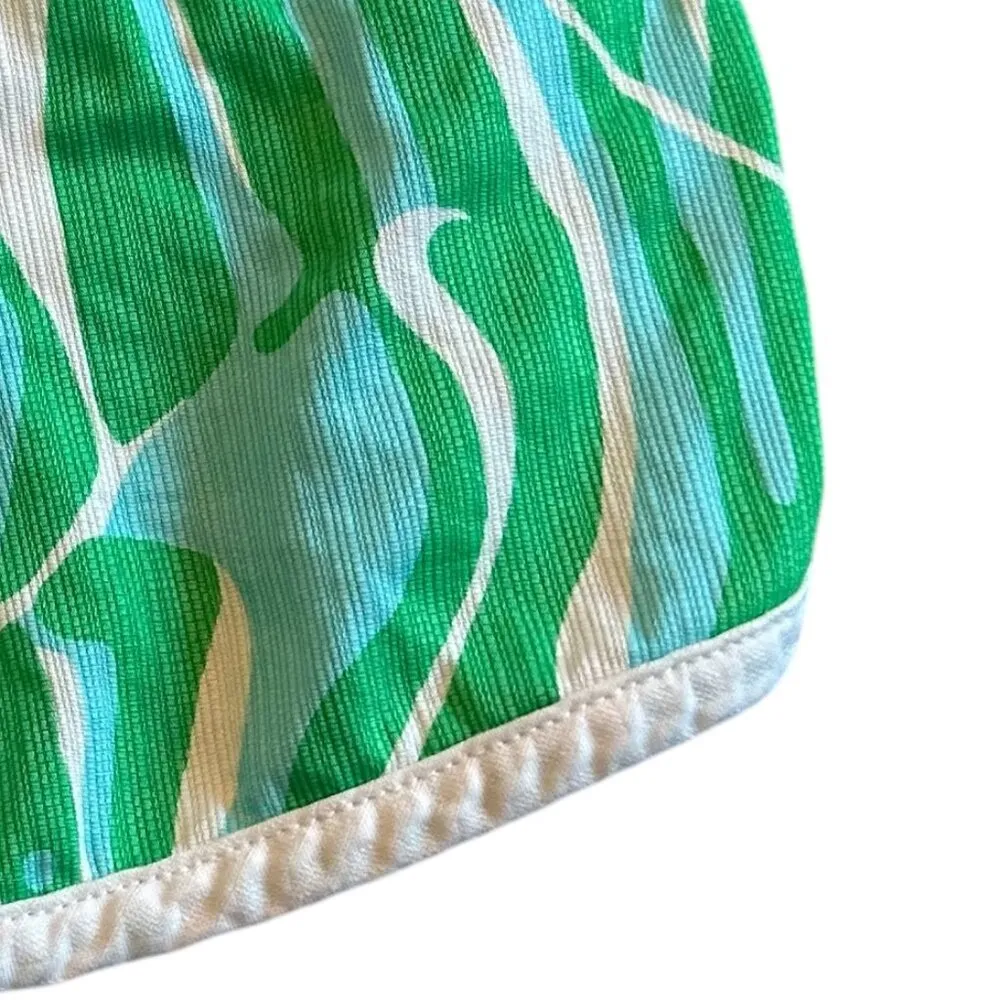 Lilly Pulitzer Green White Tierny Mini Skort Skirt Bold Print Cotton Size 4 - Image 8