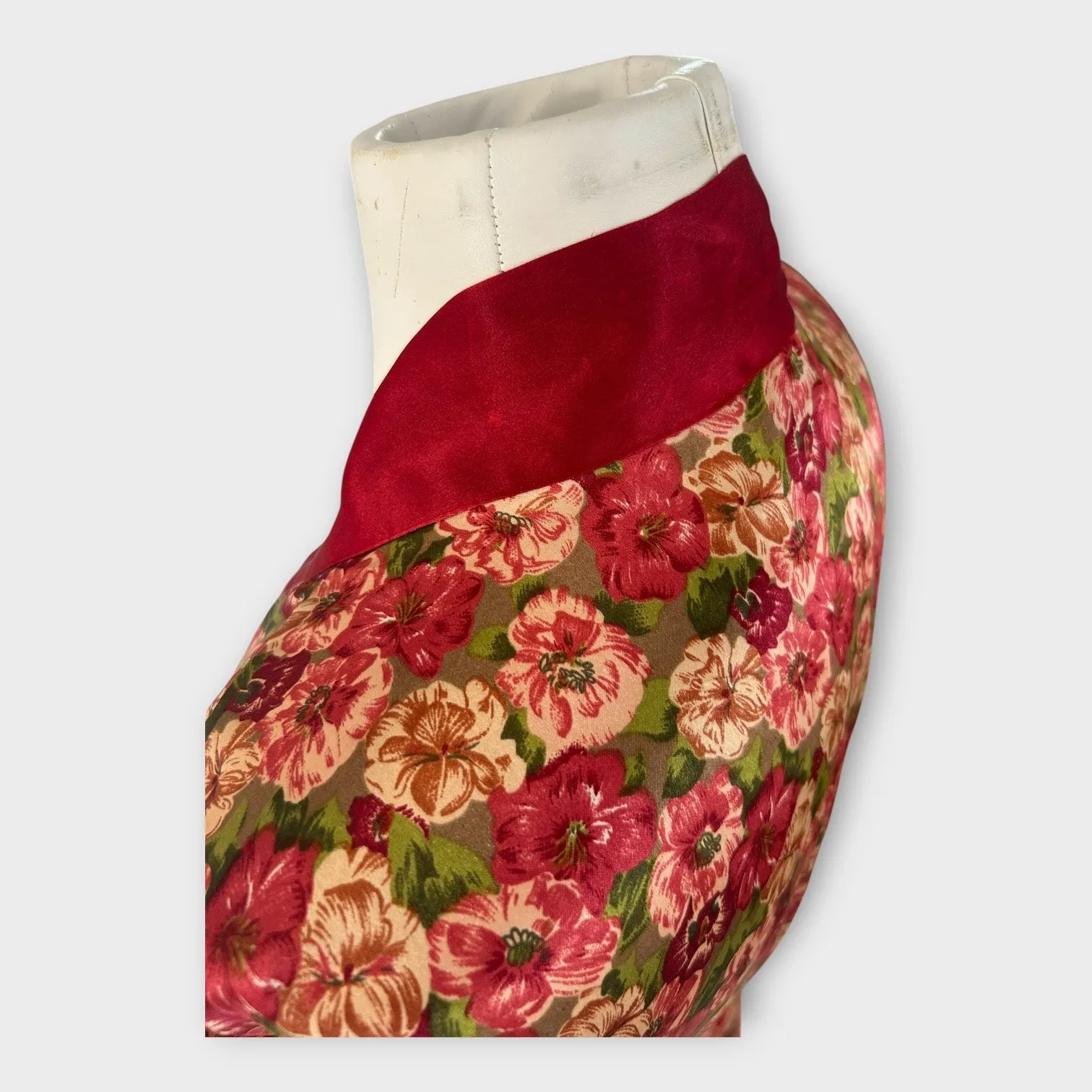 Vintage Pinx Floral Satin Kimono Robe OS Cottagecore Boho Chic Dressing Gown Pink Size undefined - Image 5