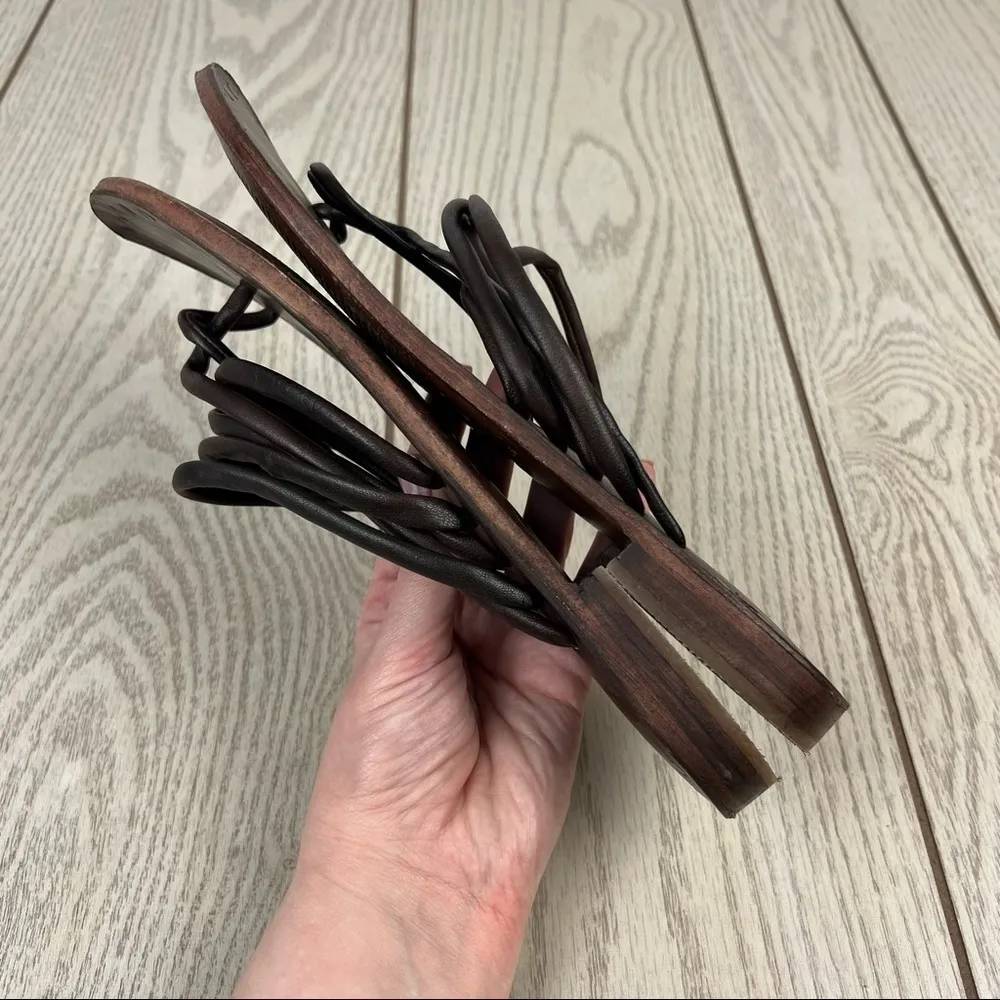 Vintage Foundry Co. Zaria Strappy Leather Thong Sandals 9 Brown $150 - Image 7