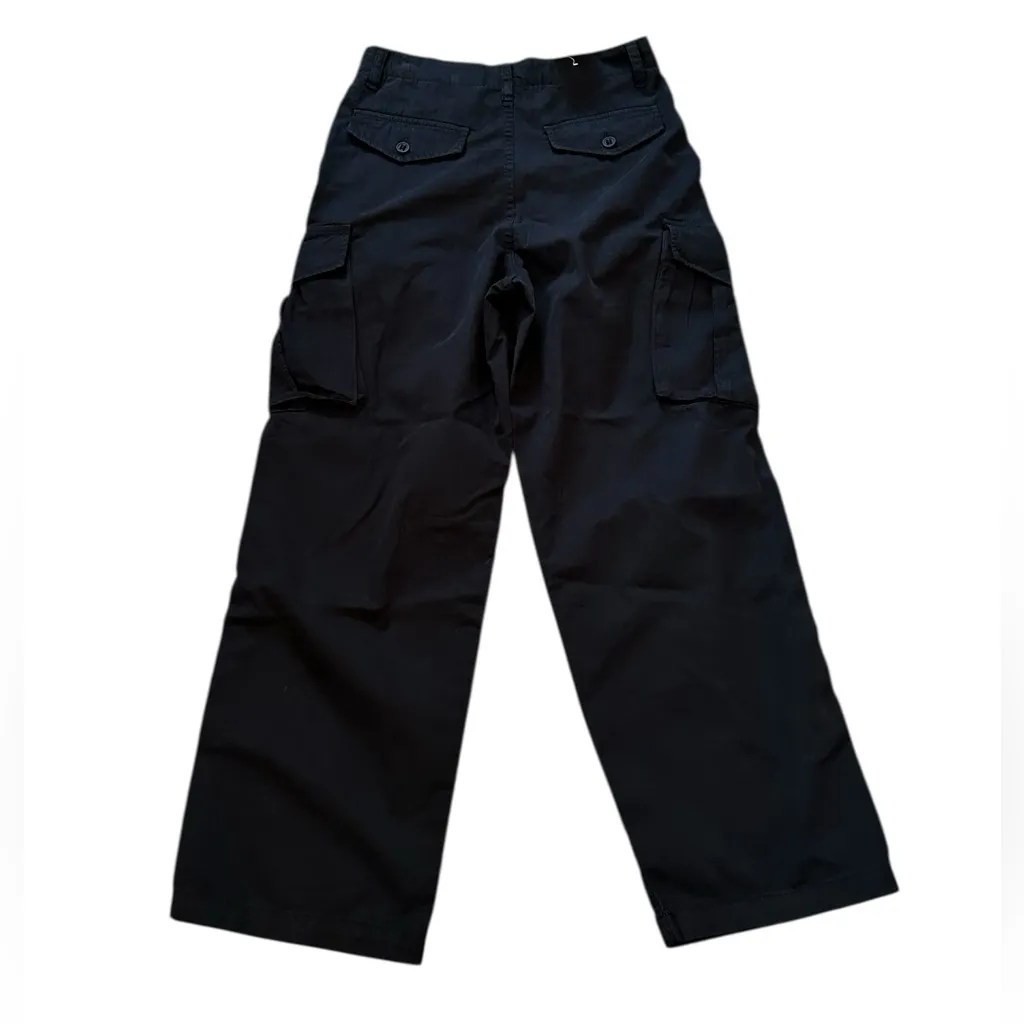 Zara Black High Rise Wide Leg Cargo Pocket Pants Utility Grunge Size 30 - Image 6