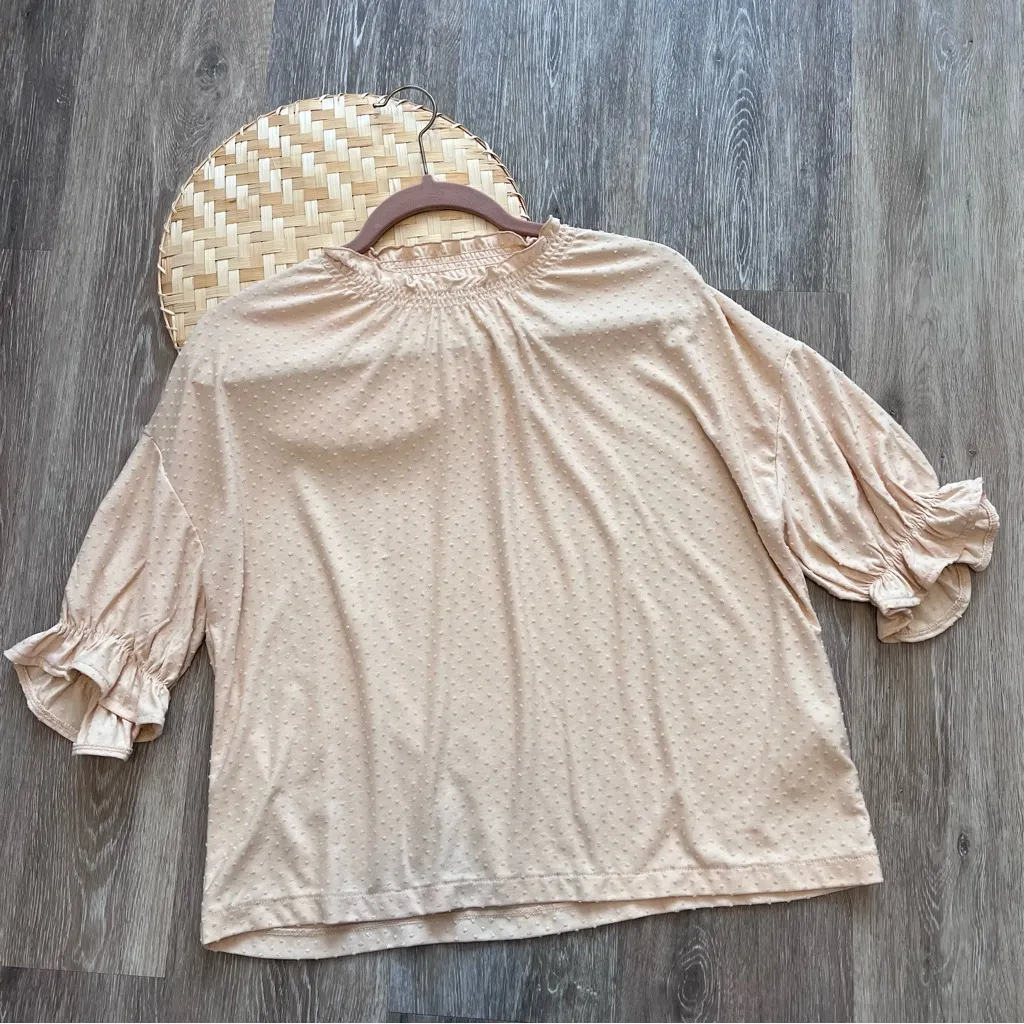 Made well cream Swiss dot ruffle blouse - Image 3