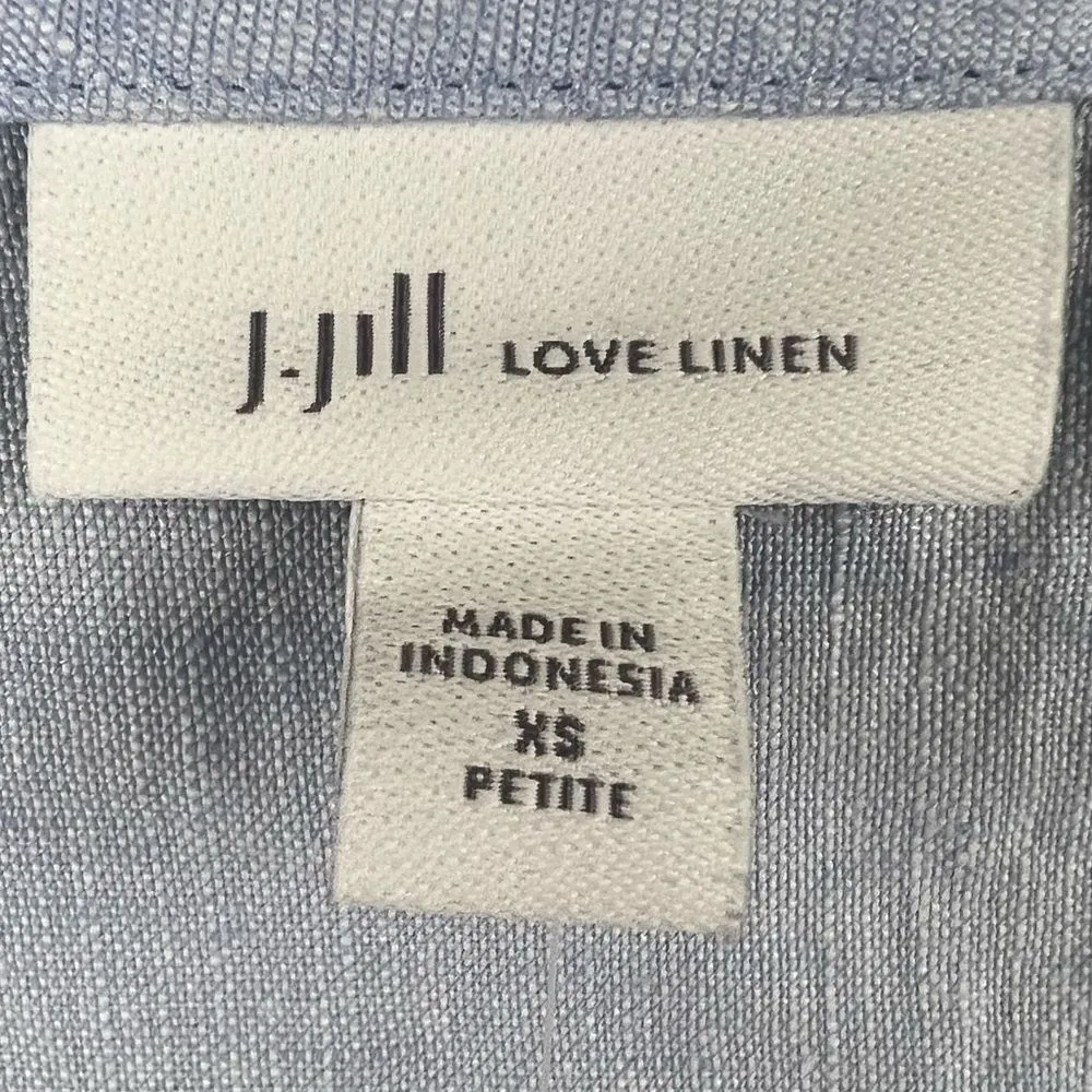 J.Jill Linen A Line Dress Cornflower Multi - Image 6