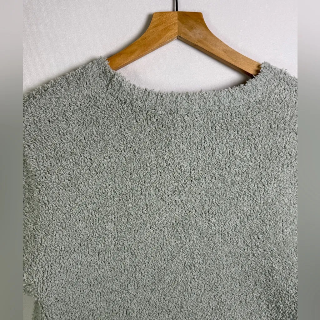 SKIMS Women’s Cozy Knit Cropped Top Short Sleeve Lounge Sweater Neutral Sz 2X-3X - Image 9