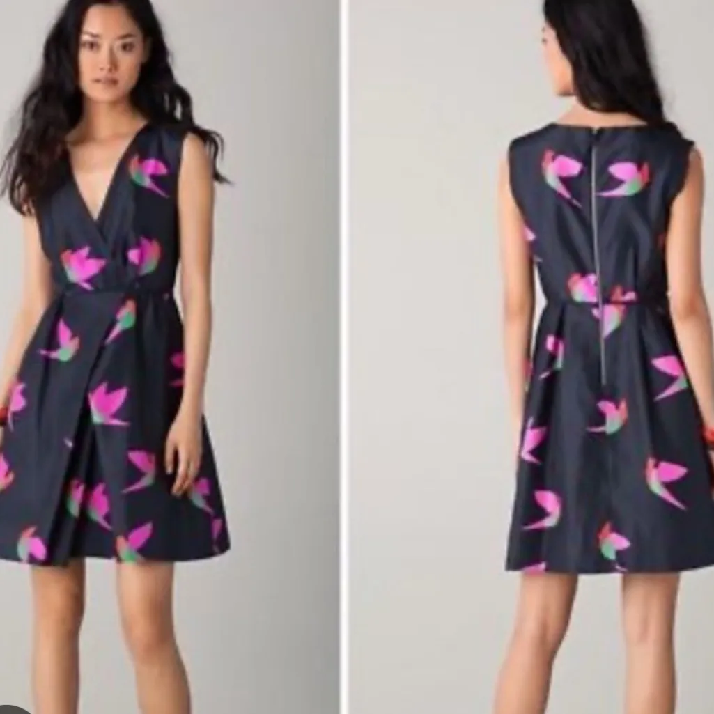 Marc By Marc Jacobs Bird Dress Navy Silk Has Pockets Luxury Designer Fashion - Image 2