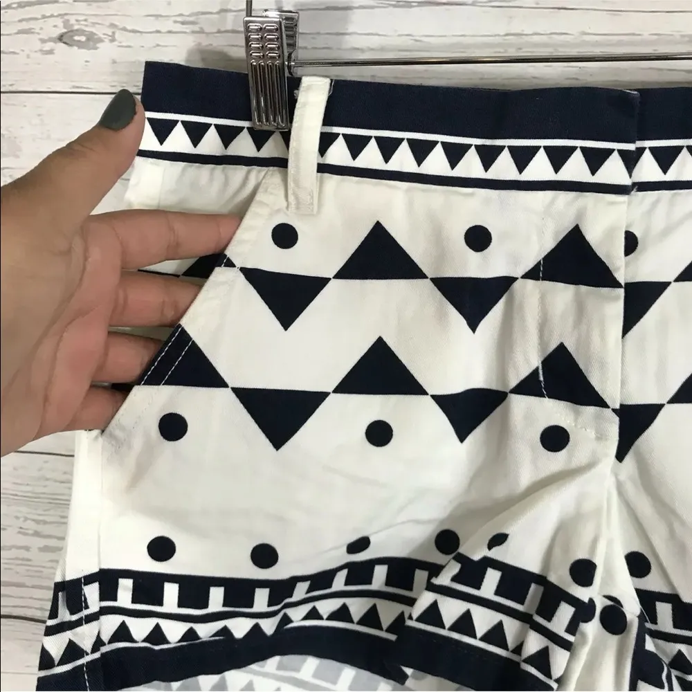 J Crew Women’s Shorts Roller Girl Blue White Geometric 6 - Image 5