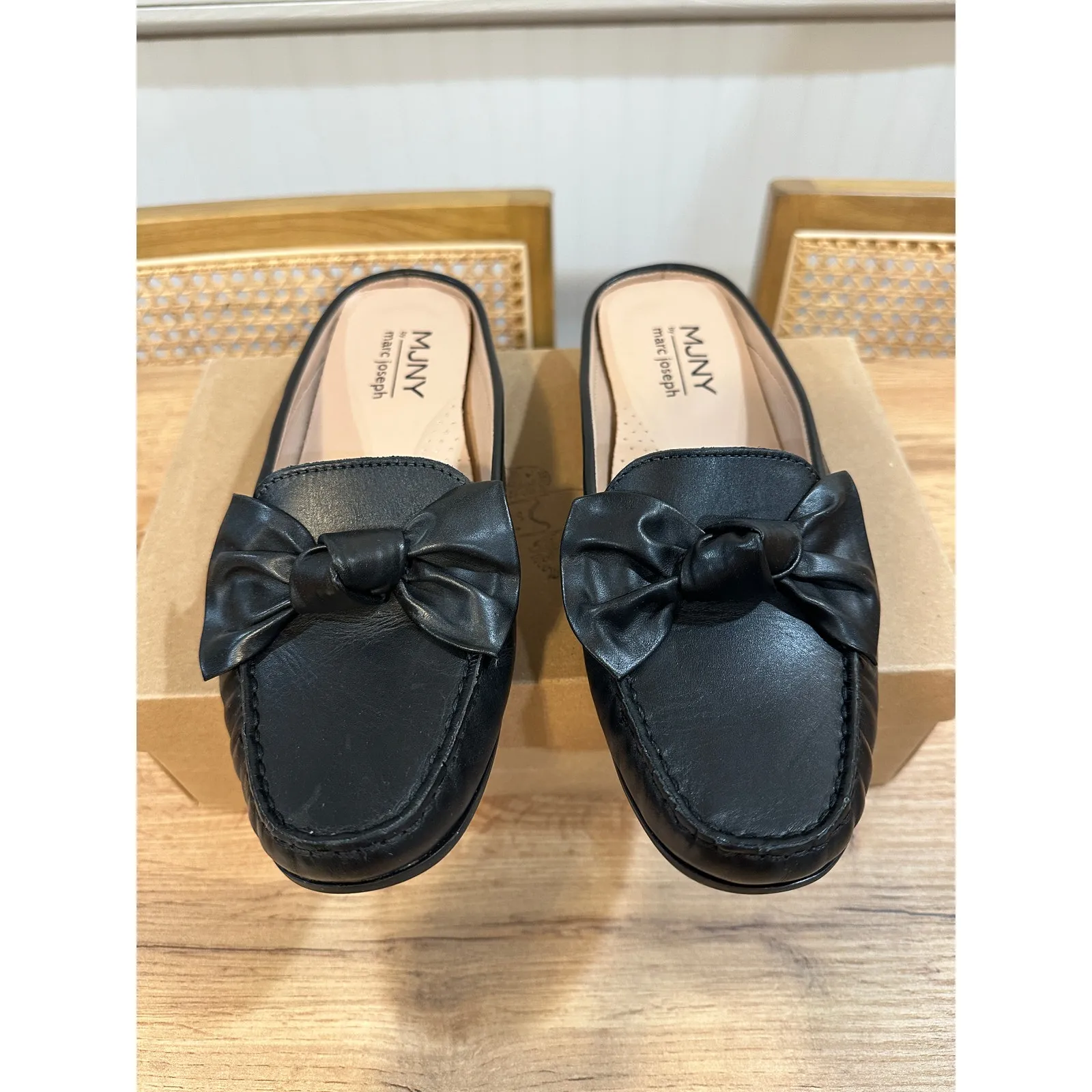 MJNY Marc Joseph Diane Street Flats Black Nappa Leather Size 9.5 NIB Chic Comfy - Image 4