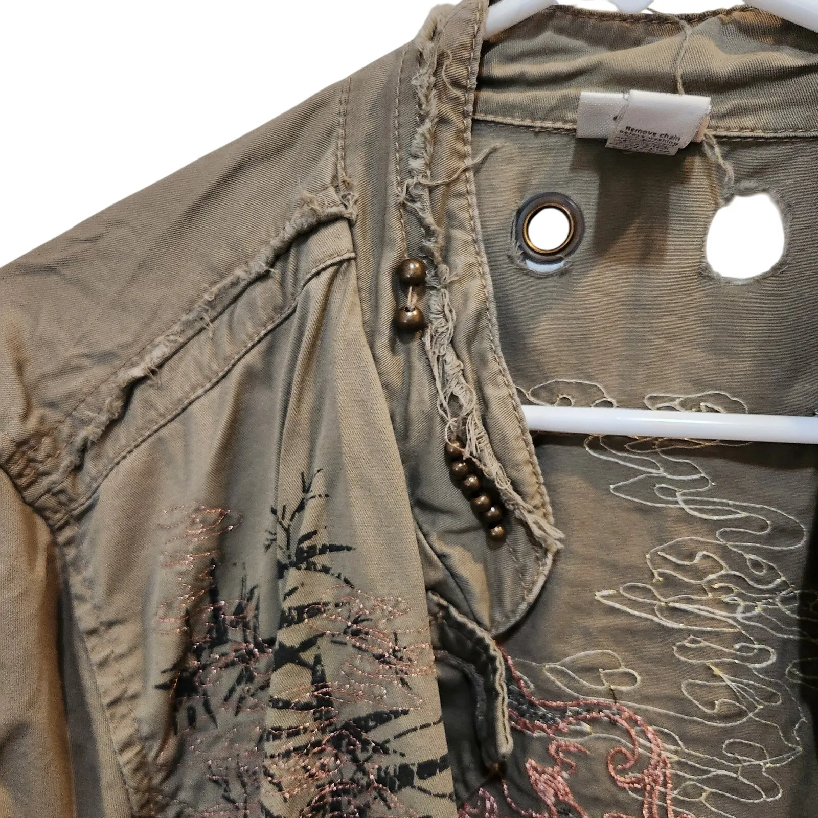 Vintage Venezia Retro Studded Lightweight Shirt Jacket Brown Shacket Size 18/20 - Image 9