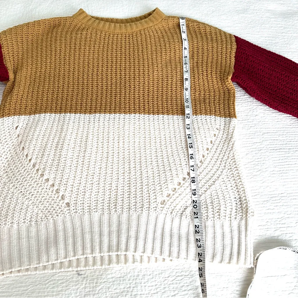 True Craft oversized chunky sweater color block XS - Image 9