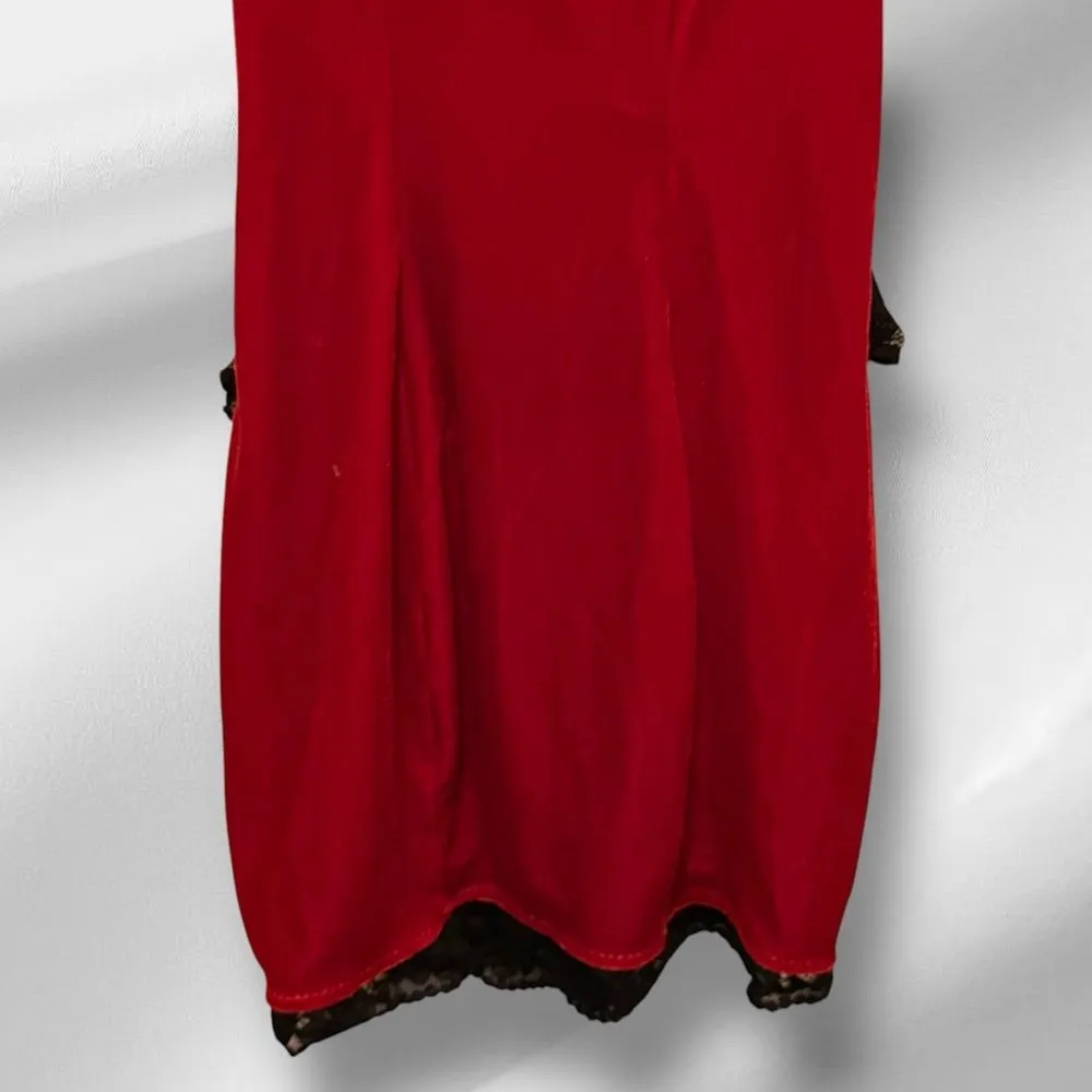 Shirley of Hollywood Red Velvet Mini‎ Negligee Dress Size XS - Image 3