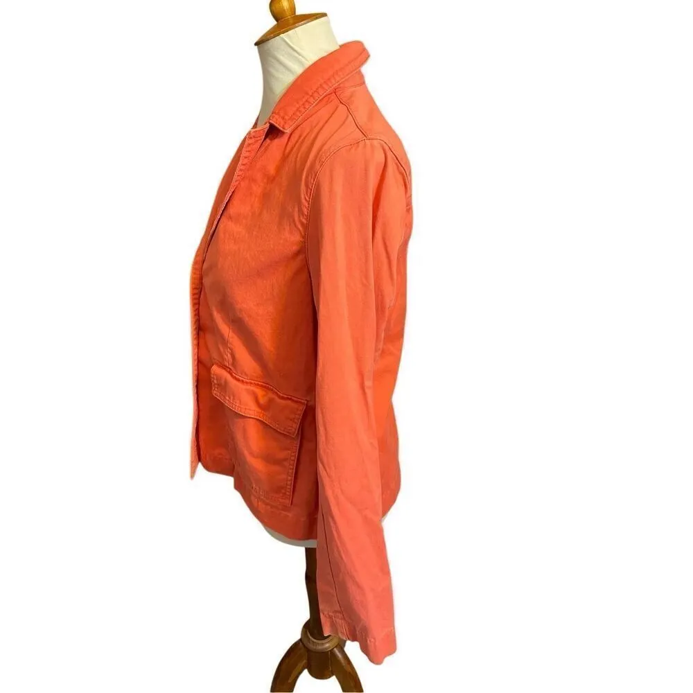 Eddie Bauer Legend Wash Coral Button Down Long Sleeve Utility Style Jacket Size - Image 12