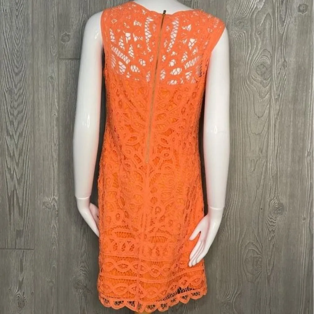 Lilly Pulitzer 52704 sleeveless Casual beach sundress lace style orange midi dre - Image 4