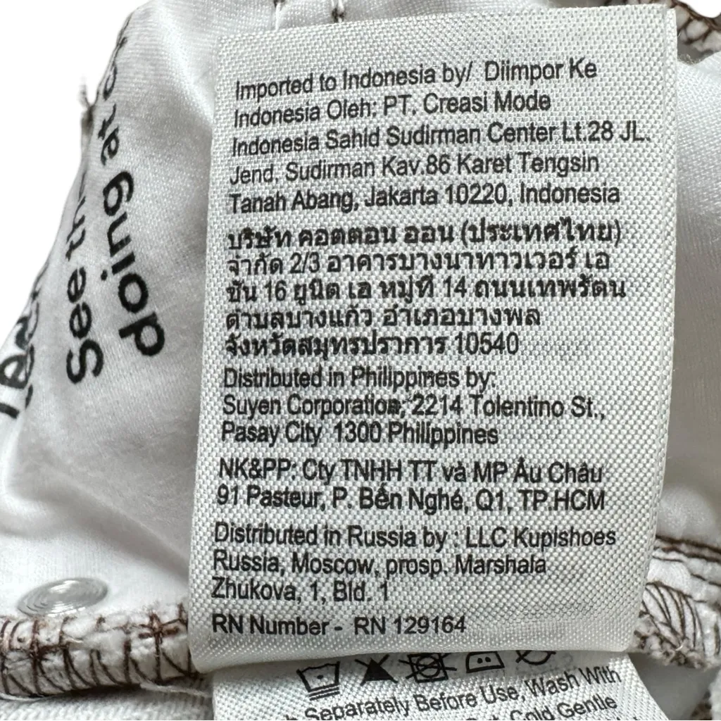 Cotton On Y2K Retro Wave Print Straight Leg Jeans Brown White Indie Aesthetic - Image 6