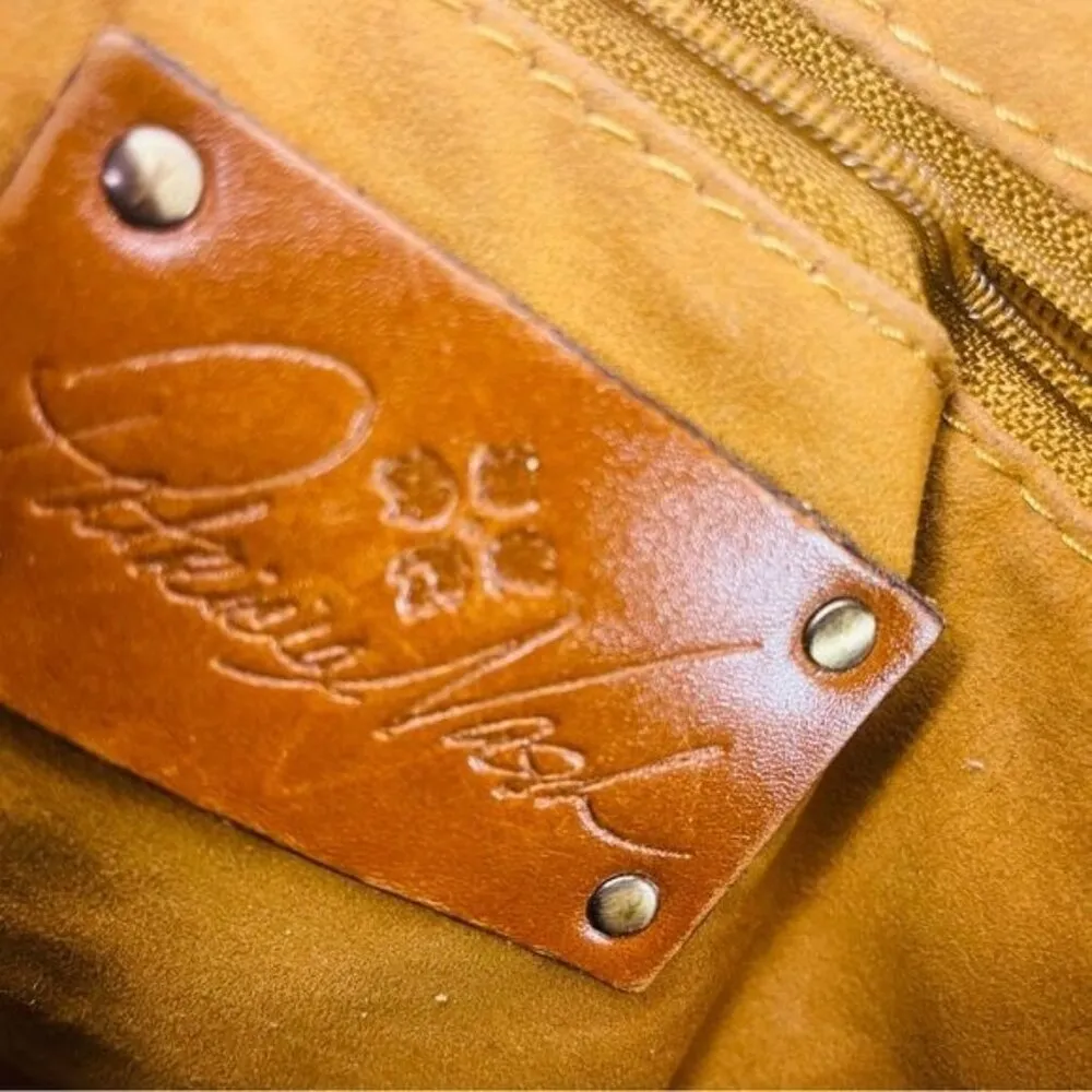 Patricia Nash round leather Scafati floral hand bag purse cross body bag - Image 10